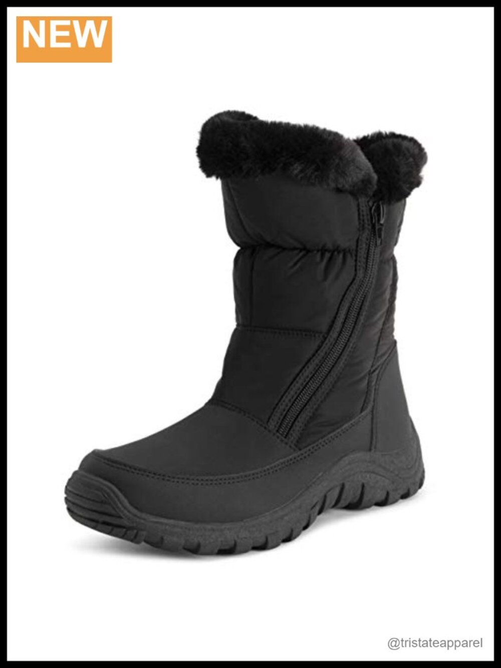 Women's Waterproof Memory Foam Faux Fur Lined Winter Snow Boots with Twin Zip